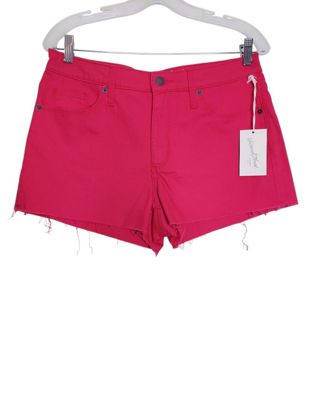 Universal Thread Red High Rise Shortie Frayed Jean Shorts Women's Size 10/30